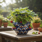 Talavera Strawberry Planter | Blue Peacock Design