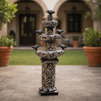 Talavera Blue & White Fountain | Authentic Mexican Ceramic Water Feature