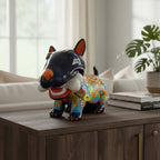 Talavera Bull Terrier Decor | Hand-painted Ceramic Dog with Bone (Extra Large)