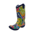 Talavera Boot Planter | Hand-Painted Mexican Flower Pot Art