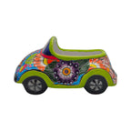 Colorful Hand-Painted Talavera Car Planter | Small Ceramic Car Statue