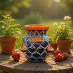 Talavera Strawberry Planter | Blue Peacock Design