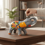 Colorful Talavera Elephant Coin Bank | Handmade Medium Piggy Bank