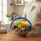 Talavera Fruit Basket | Colorful Hand-Painted Centerpiece