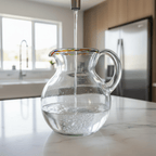 Mexican Hand Blown Glass Pitcher | Confetti Rim