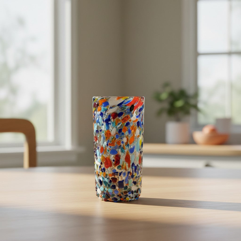 Hand Blown Double Shot Glass | Mexican Confetti Glassware