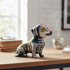 Talavera Dachshund Figurine | Day of the Dead Ceramic Dog