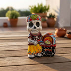 Talavera Skeleton Cook | 8" Day of the Dead Chef Figurine with Oven
