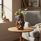 Talavera Butterfly Skull Planter | Handcrafted Day of the Dead Ceramic Pot