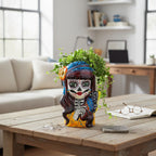 Talavera Butterfly Skull Planter | Handcrafted Day of the Dead Ceramic Pot