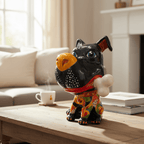 Talavera Dog with Bone | Handpainted Ceramic Canine Decor (Extra Large)