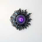 Giant Sun Wall Art with Light Fixture | Handmade Mexican Metalwork