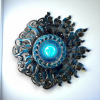 Giant Sun Wall Art with Light Fixture | Handmade Mexican Metalwork