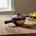 Talavera Salsa Bowl with Lid | Hand-Painted Ceramic Salsera