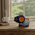Hand-Painted Talavera Elephant Flower Pot | Colorful Small Talavera Planter