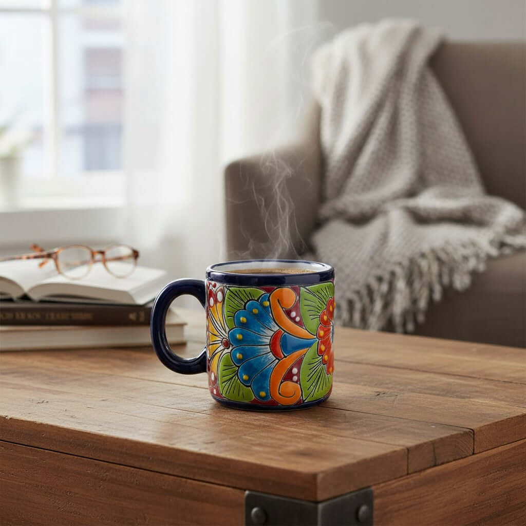 Talavera Coffee Mug | Hand-Painted Mexican Ceramic Cup
