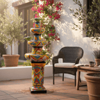 Handcrafted Talavera Fountain | Authentic Mexican Art (4ft Tall)