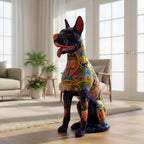 Huge Talavera Dog Statue | Colorful Mexican Ceramic Statue