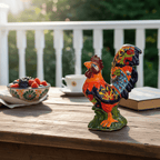 Talavera Rooster Statue | Large Hand-Painted Ceramic Decor