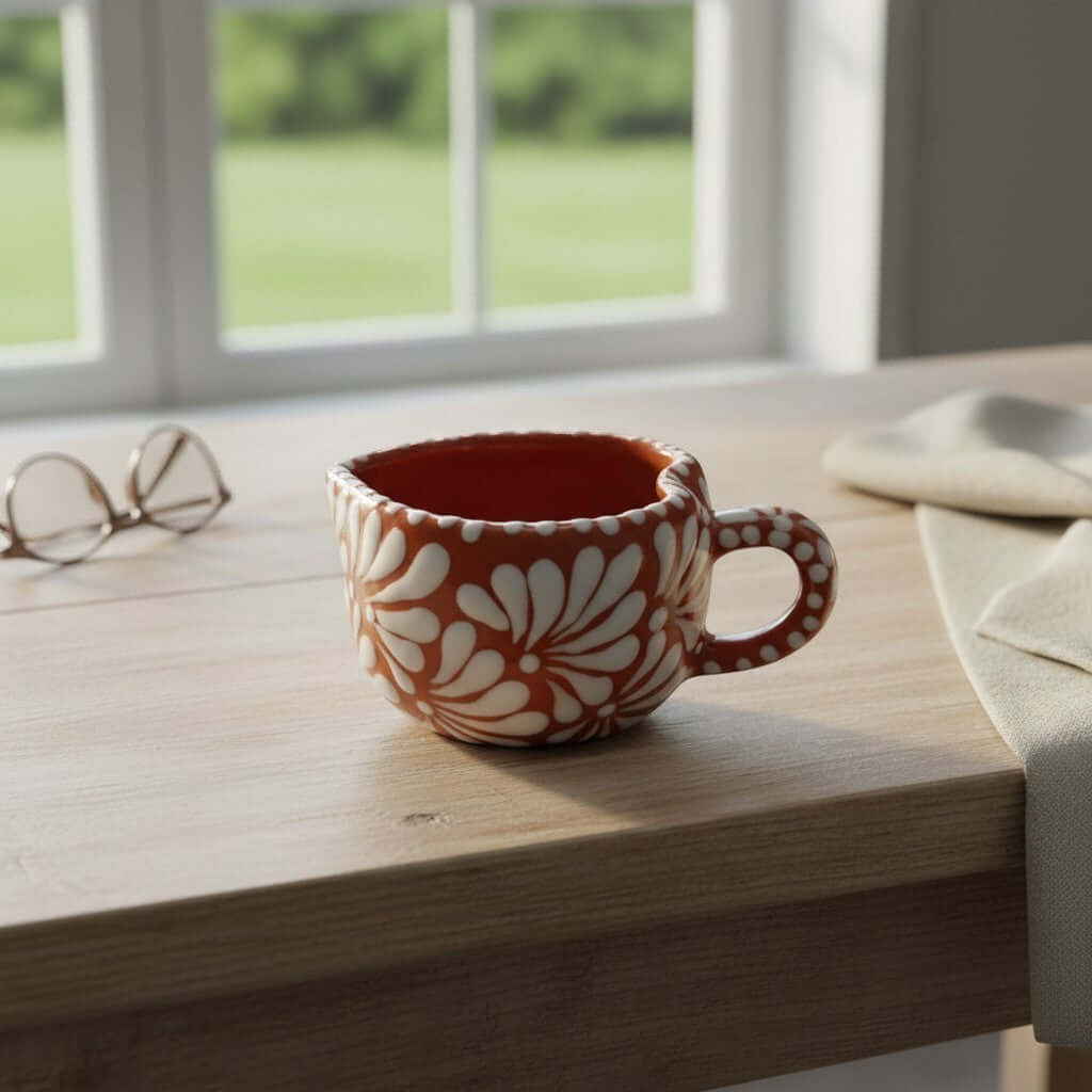 Talavera Heart Mug | Hand-Painted Mexican Coffee Cup