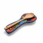 Colorful Mexican Talavera Utensil Rest | Handmade Spoon Rest
