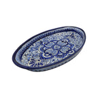 Talavera Oval Serving Platter | Blue & White Mexican Kitchenware