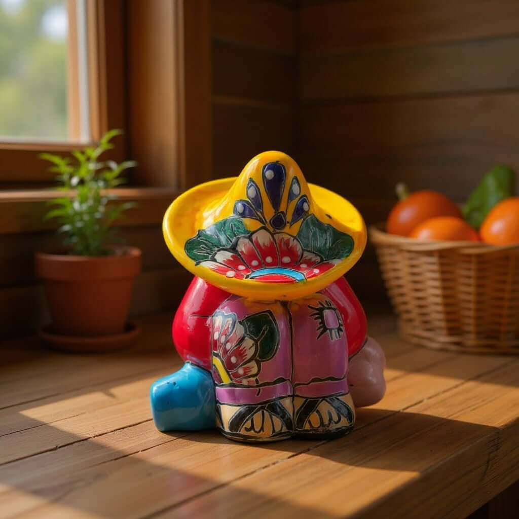 Handmade Talavera Panchito | Colorful Sleeping Man Figurine
