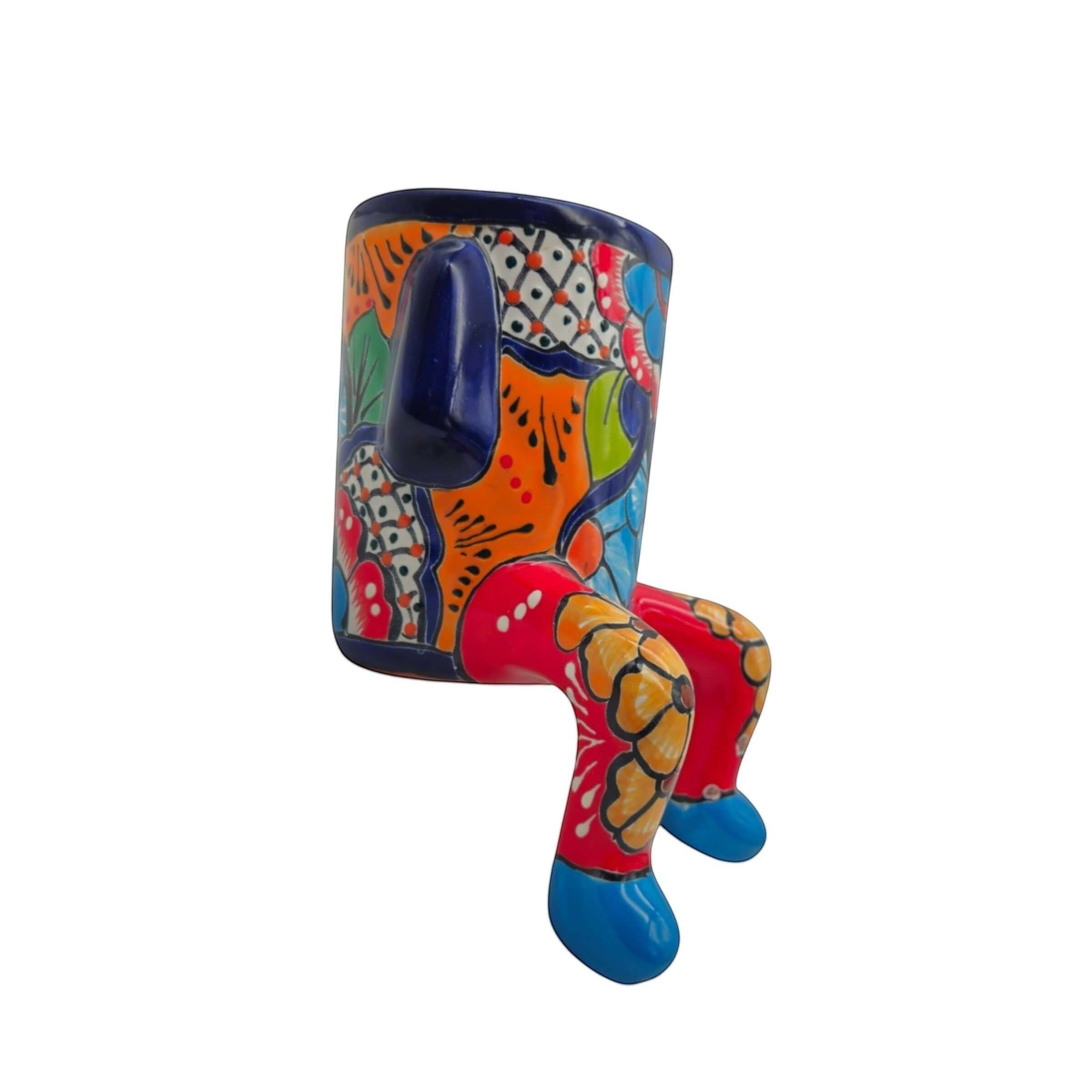 Talavera Person Planter | Table Edge Pot with Arms and Legs