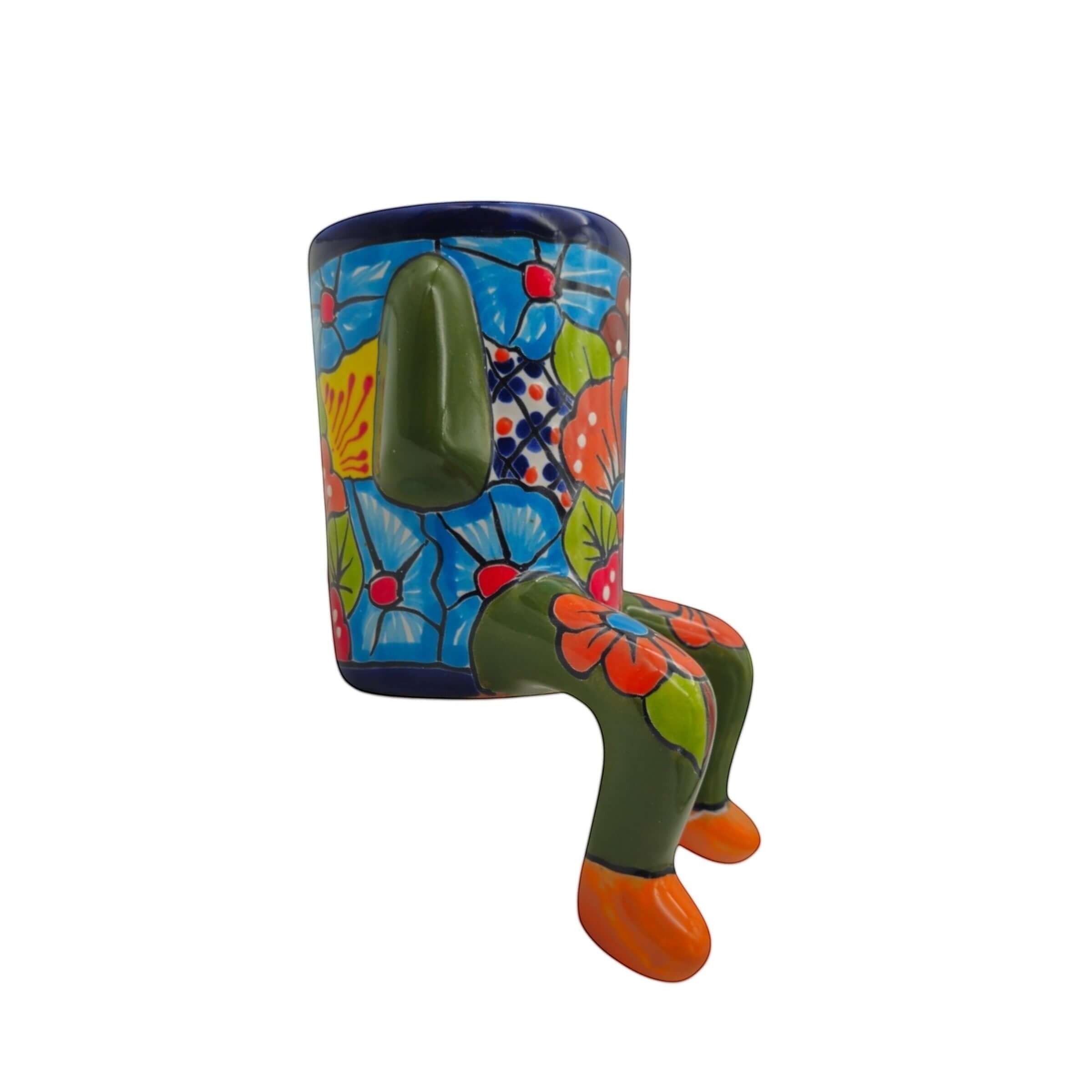 Talavera Person Planter | Table Edge Pot with Arms and Legs