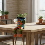 Talavera Person Planter | Table Edge Pot with Arms and Legs