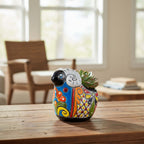 Talavera Ram Planter | Colorful Mexican Sheep Ceramic Pot