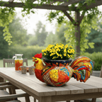 Talavera Rooster Planter | Handcrafted Colorful Mexican Ceramic Pot