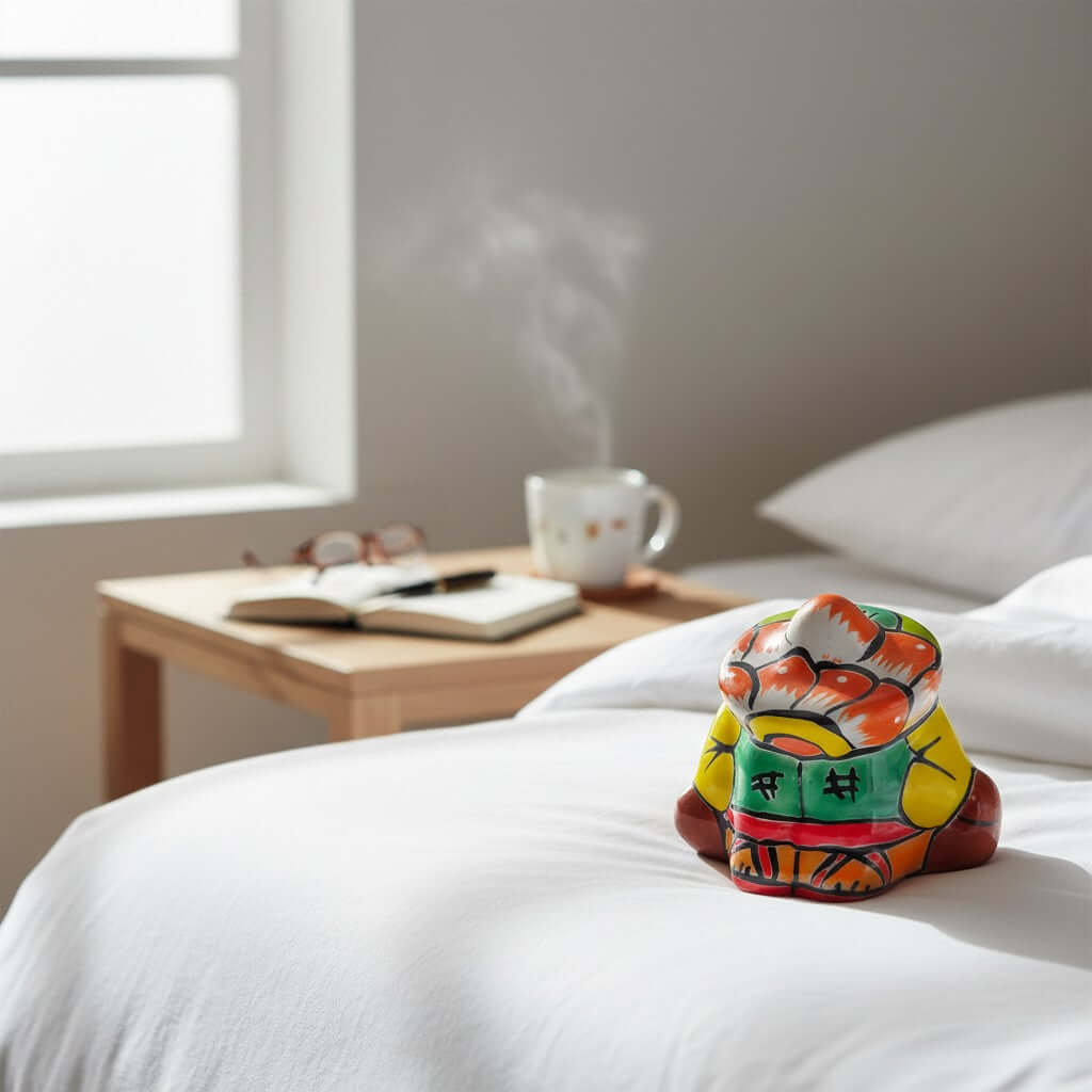 Small Talavera Panchito Figurine | Colorful Mexican Sleeping Man