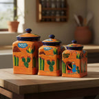 Talavera Canister Set | Colorful Handmade Panchito Pottery