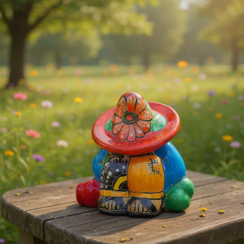 Handmade Talavera Panchito | Colorful Sleeping Man Figurine