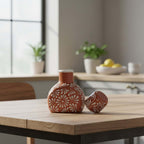 Terracotta Water Carafe Set | Hand-Painted Talavera-Style Bedside Decanter