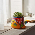 Talavera Whale Planter | Colorful Small Mexican Animal Pot