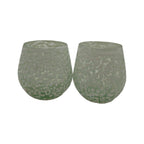 White Pebbled Wine Glass | Hand-Blown Mexican Stemless Glassware