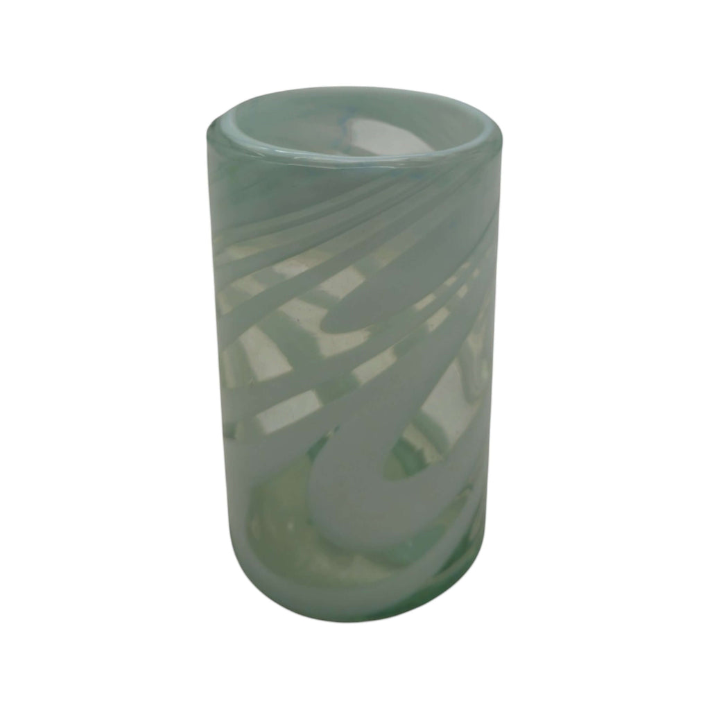 White Swirl Hand-Blown Mexican Glass | Artisan Drinkware