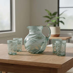 White Swirl Hand-Blown Mexican Glass | Artisan Drinkware