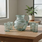 White Swirl Hand-Blown Mexican Glass | Artisan Drinkware
