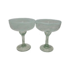 White Swirl Margarita Glass | Hand-Blown Mexican Barware