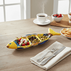 Handmade Talavera Fish Sectional | Large Colorful Serving Tray