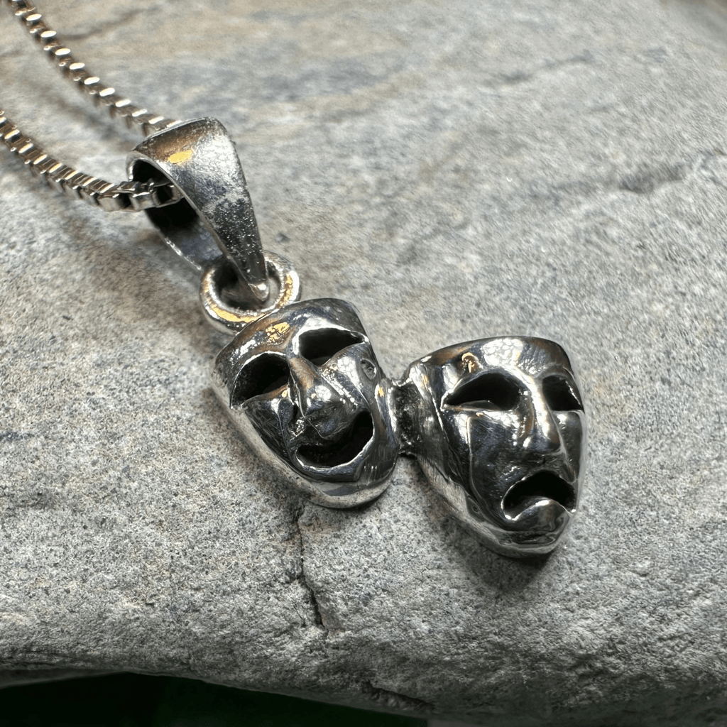 Theater Mask Necklace Pendant La Vie Bien Theater Mask Necklace