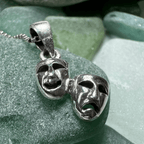 Theater Mask Necklace Pendant La Vie Bien Theater Mask Necklace