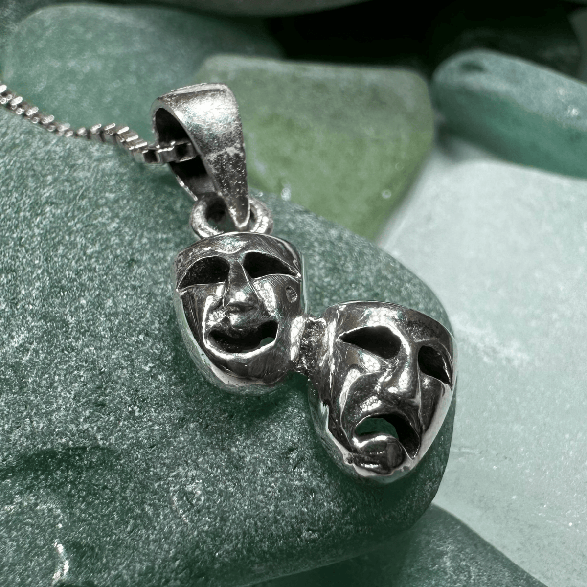 Theater Mask Necklace Pendant La Vie Bien Theater Mask Necklace