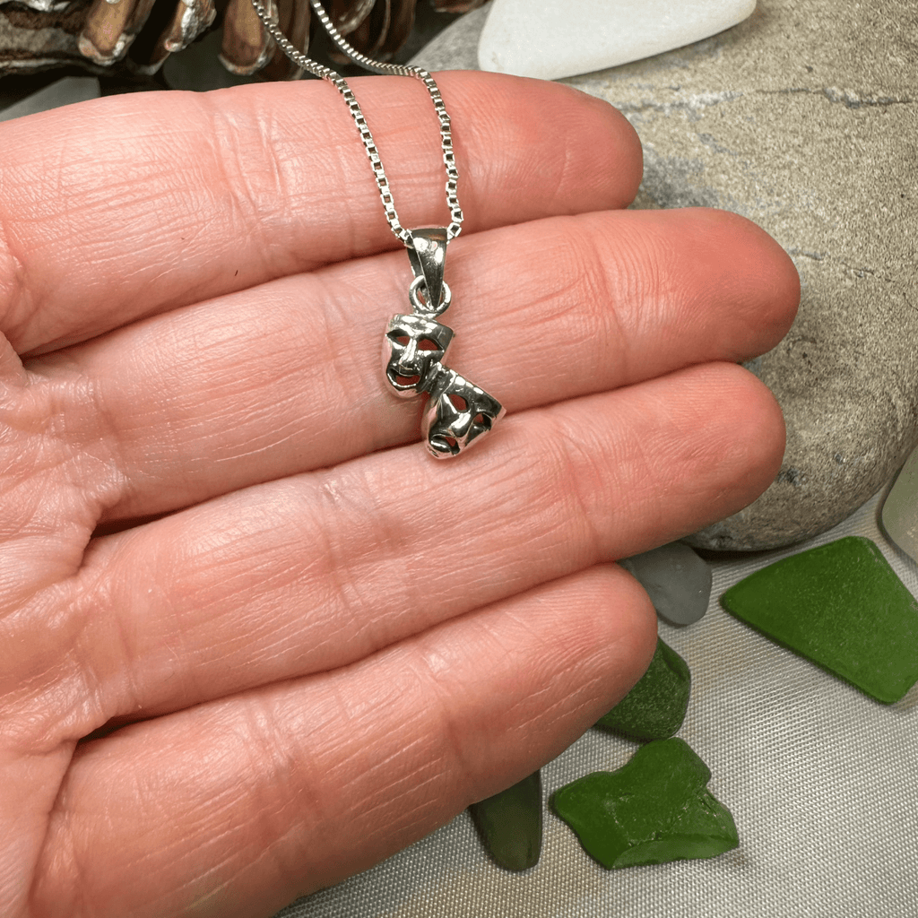 Theater Mask Necklace Pendant La Vie Bien Theater Mask Necklace