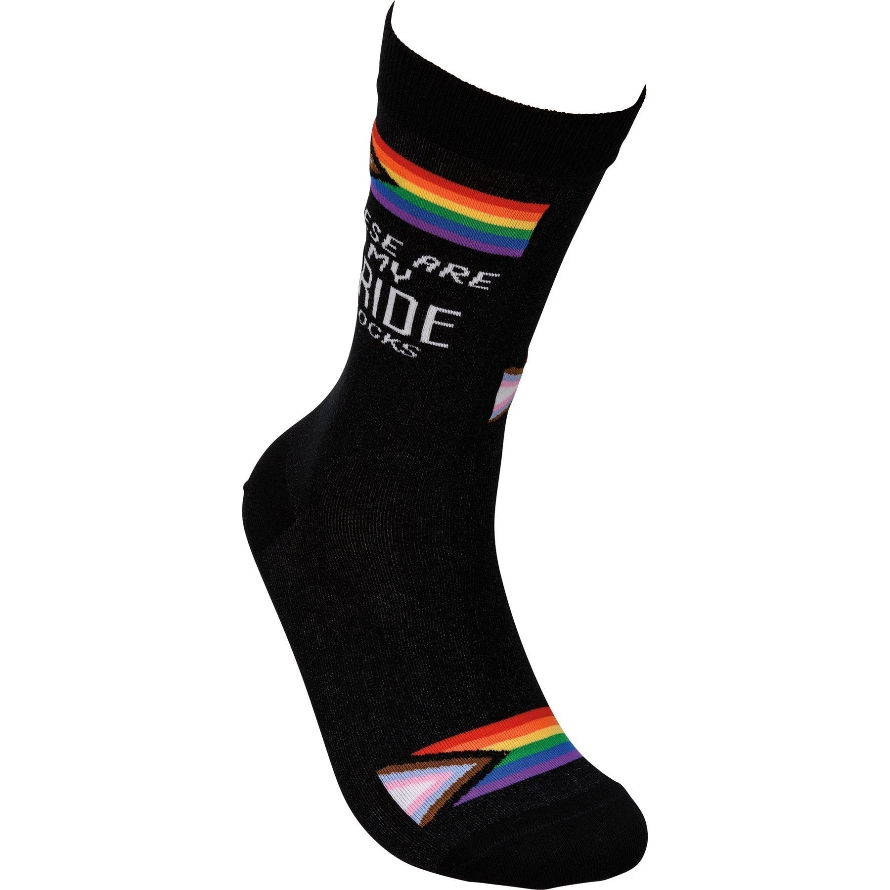 These Are My Pride Socks | LGBTQ+ Rainbow and Black | Gift for Her Him They by The Bullish Store