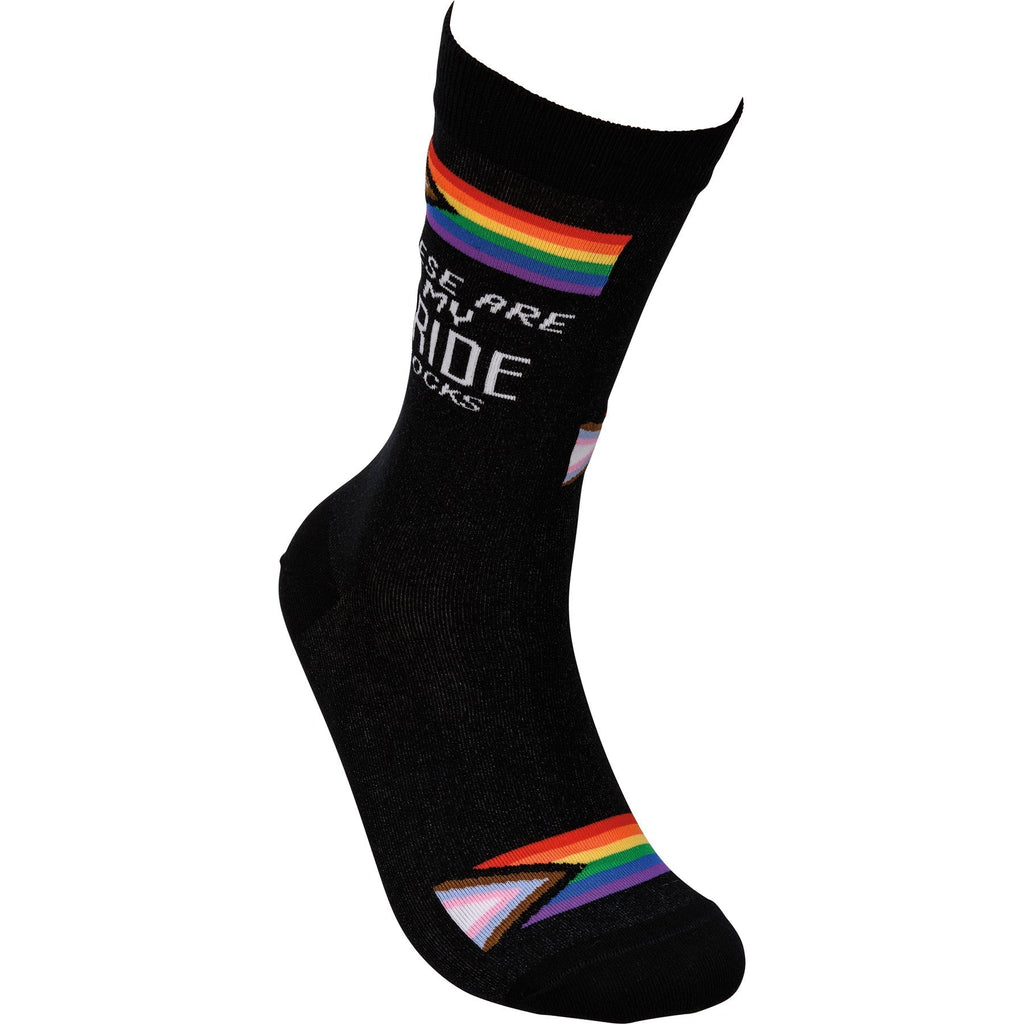 These Are My Pride Socks | LGBTQ+ Rainbow and Black | Gift for Her Him They Socks La Vie Bien These Are My Pride Socks | LGBTQ+ Rainbow and Black | Gift for Her Him They