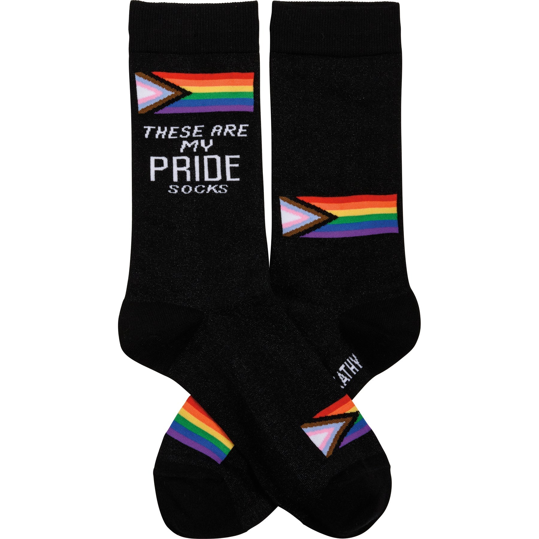These Are My Pride Socks | LGBTQ+ Rainbow and Black | Gift for Her Him They Socks La Vie Bien These Are My Pride Socks | LGBTQ+ Rainbow and Black | Gift for Her Him They
